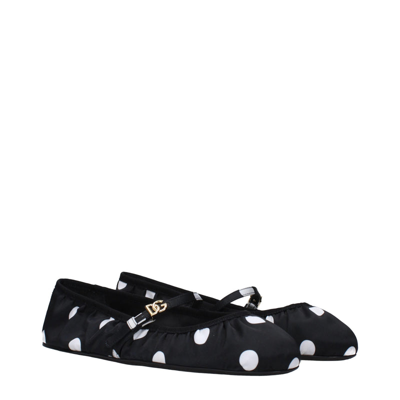Dolce & Gabbana Black Fabric Ballet Flats - Élégance et Confort