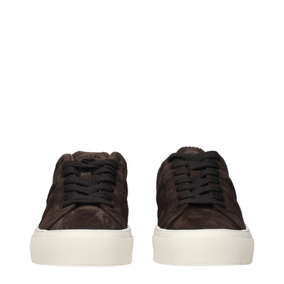 Baskets basses Moncler en cuir marron