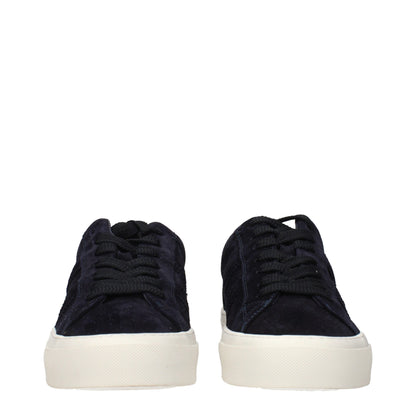 Baskets basses Moncler en cuir bleu