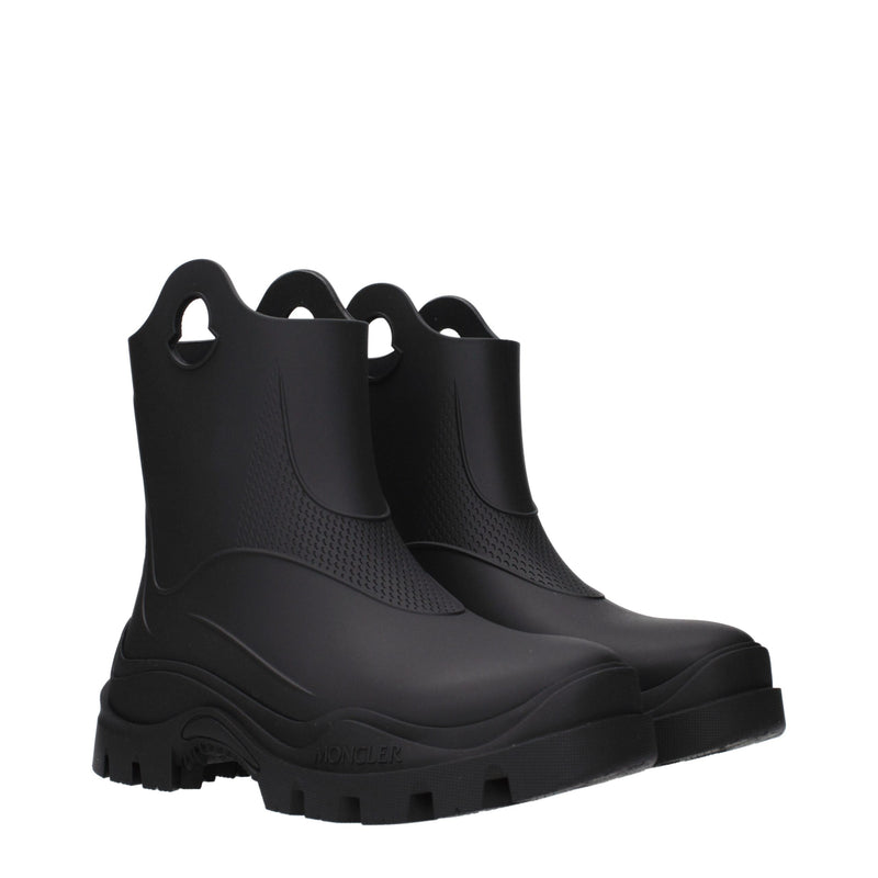 Moncler Black Cotton Ankle Boots - Luxe et Confort