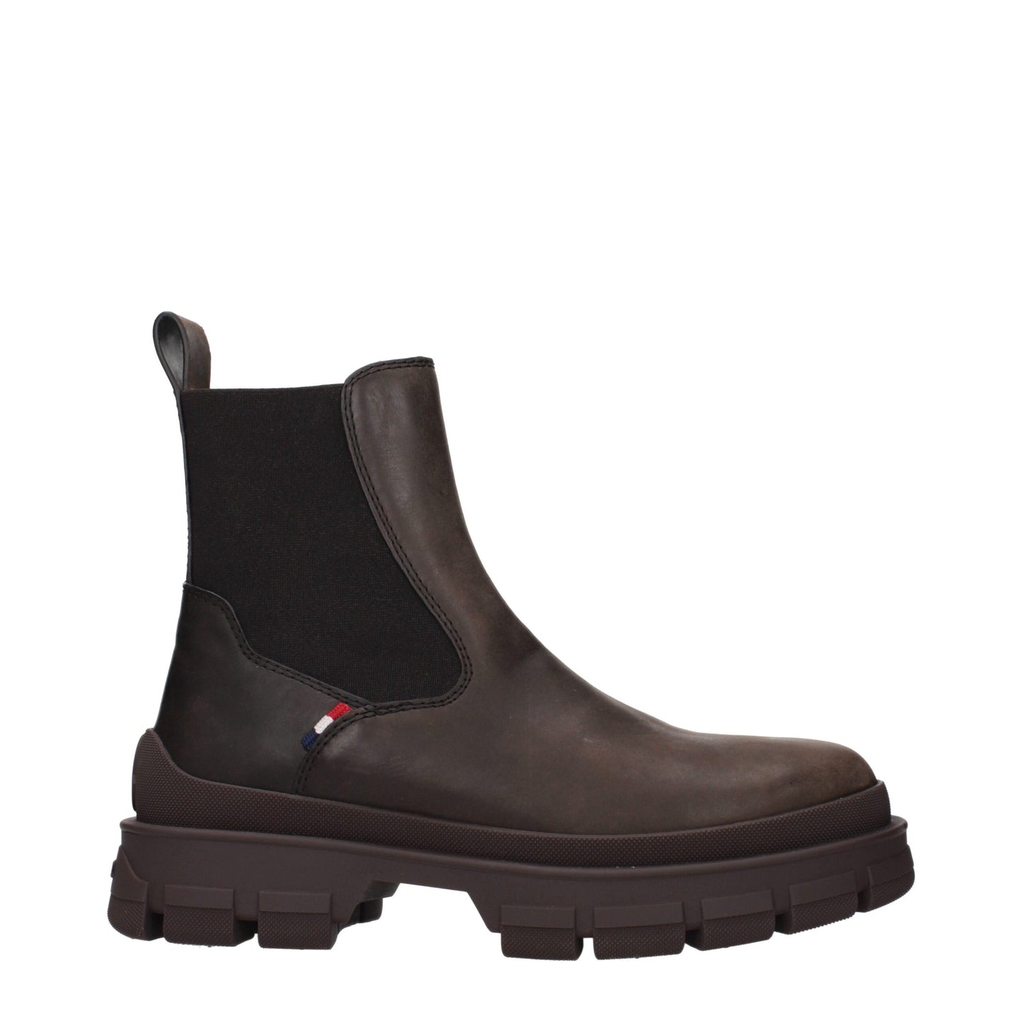 Bottines Moncler en cuir marron