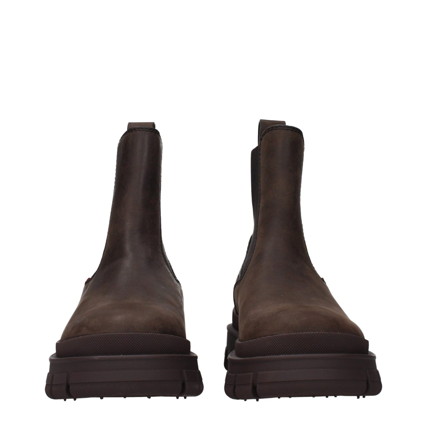 Bottines Moncler en cuir marron