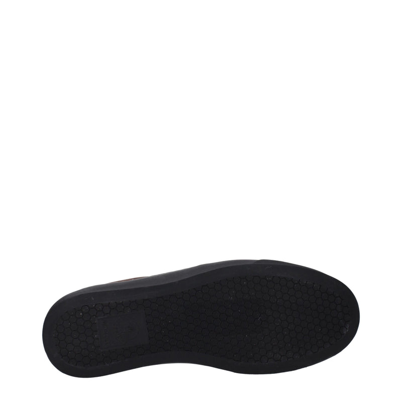 Moncler Brown Leather Slip-On Loafers for Men