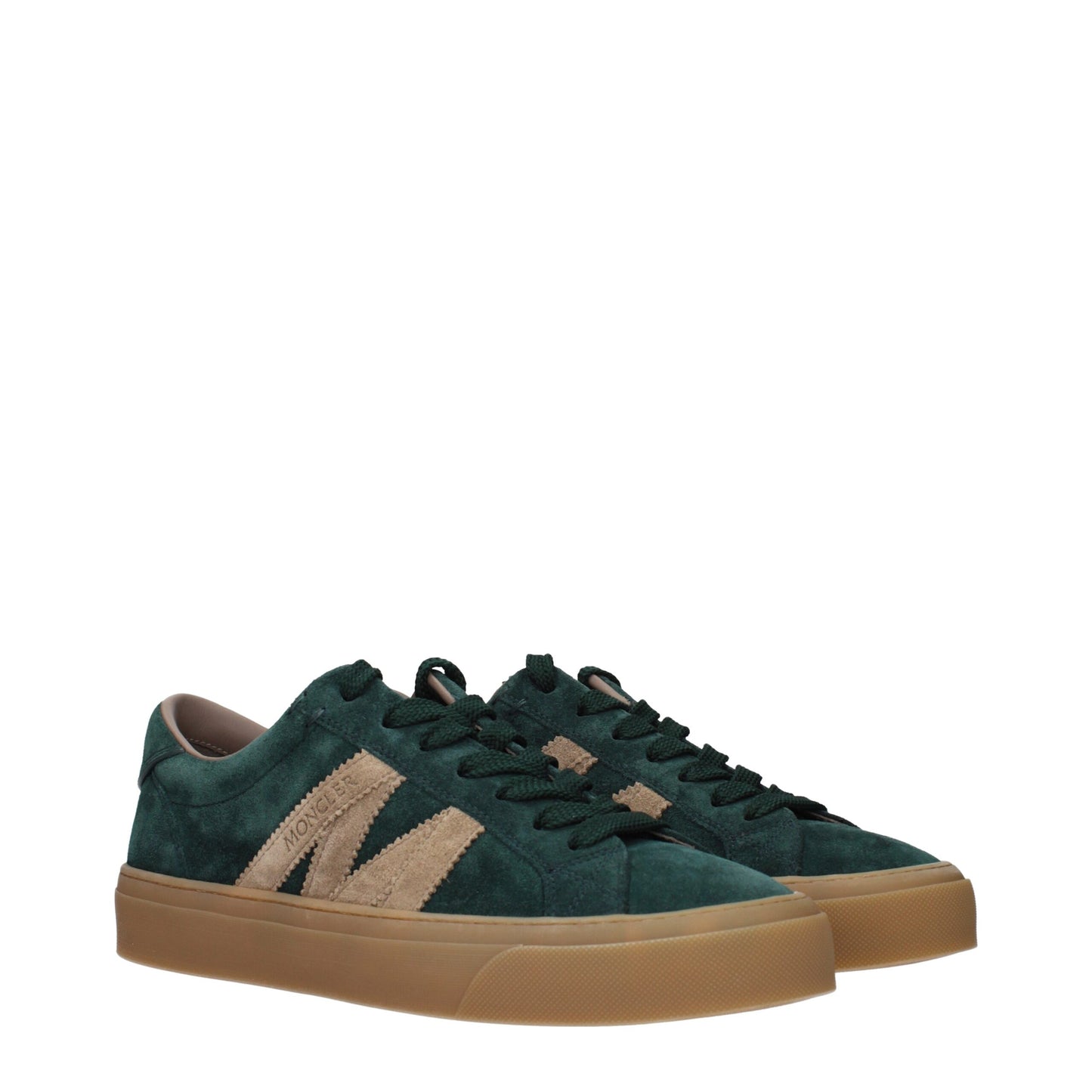 Baskets Moncler en cuir vert