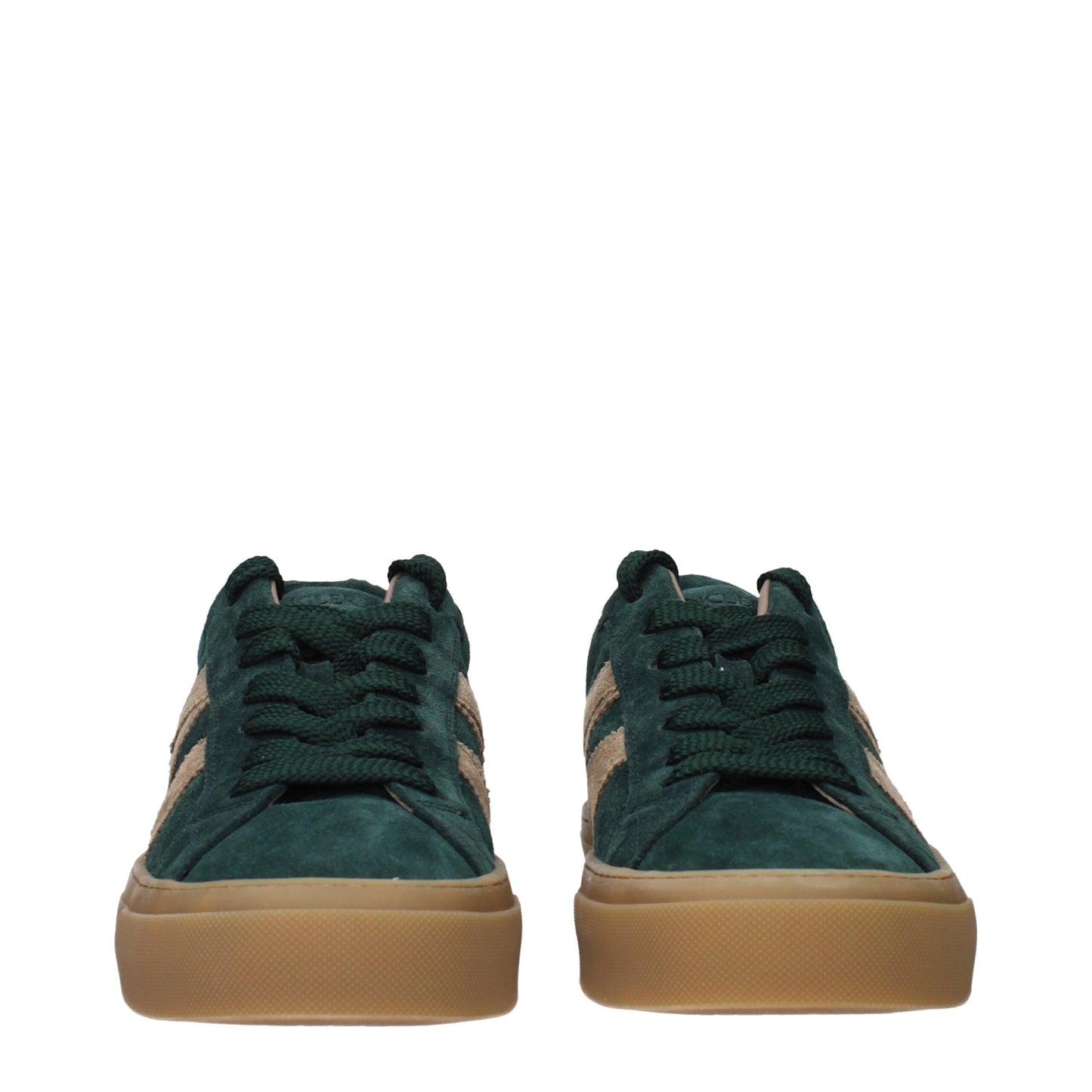 Baskets Moncler en cuir vert