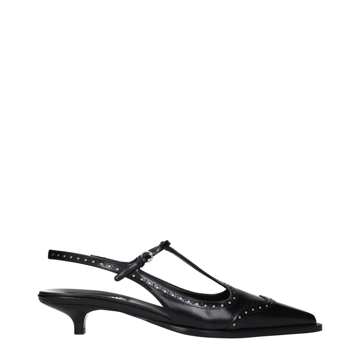 Miu Miu Black Leather Mid Heel Pumps - Élégance et Confort