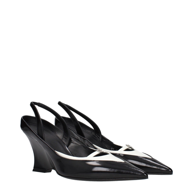 Givenchy Black Leather Wedge Sandals for Women - Elegant Comfort