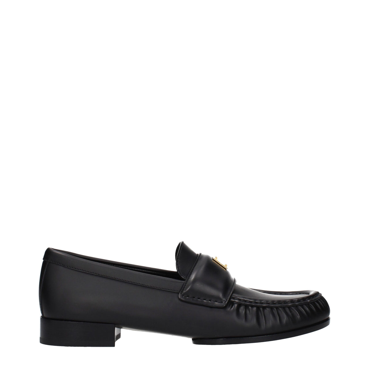 Givenchy Black Leather Slip-On Loafers for Women