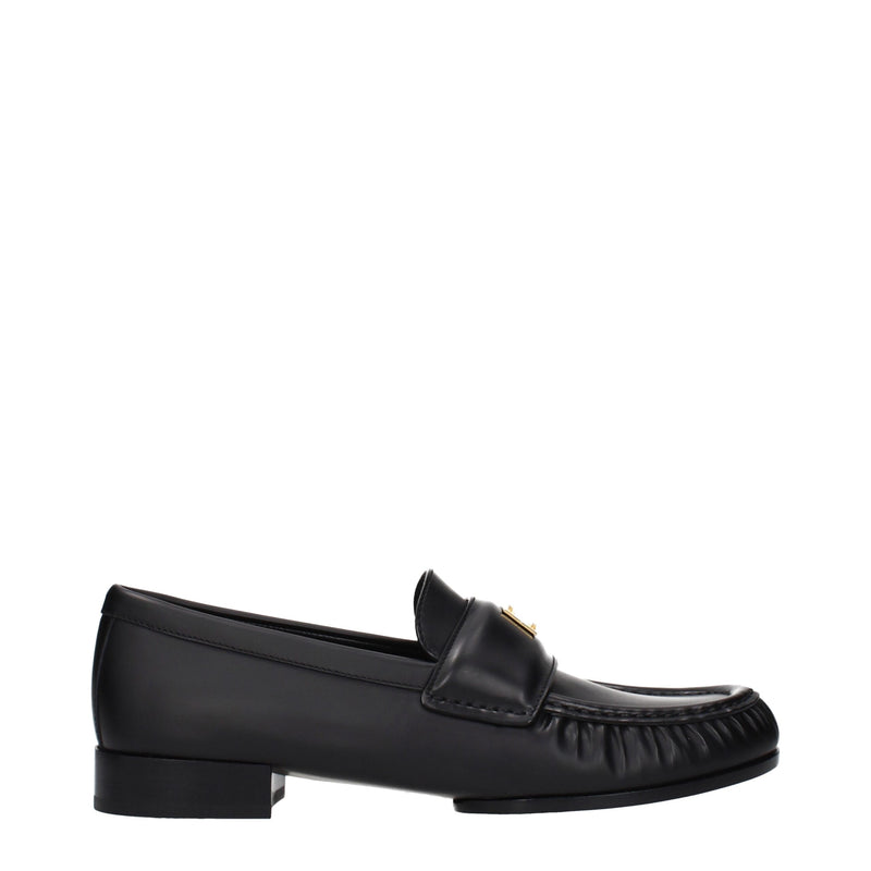 Givenchy Black Leather Slip-On Loafers for Women