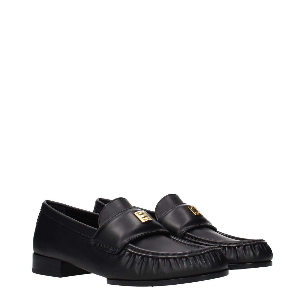 Givenchy Black Leather Slip-On Loafers for Women