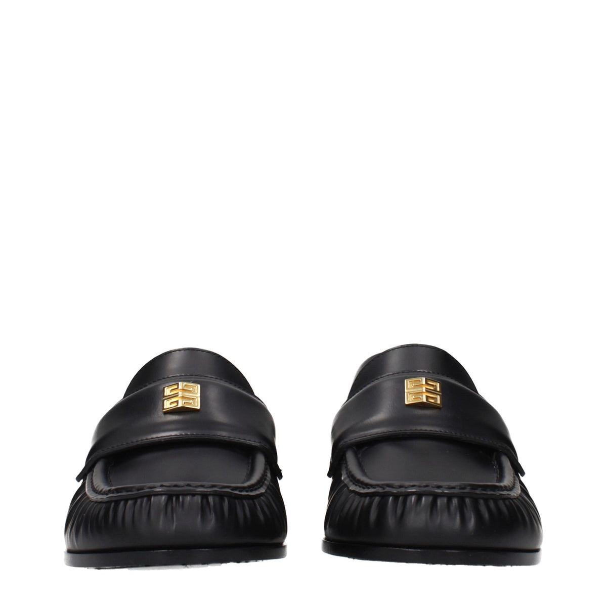 Givenchy Black Leather Slip-On Loafers for Women