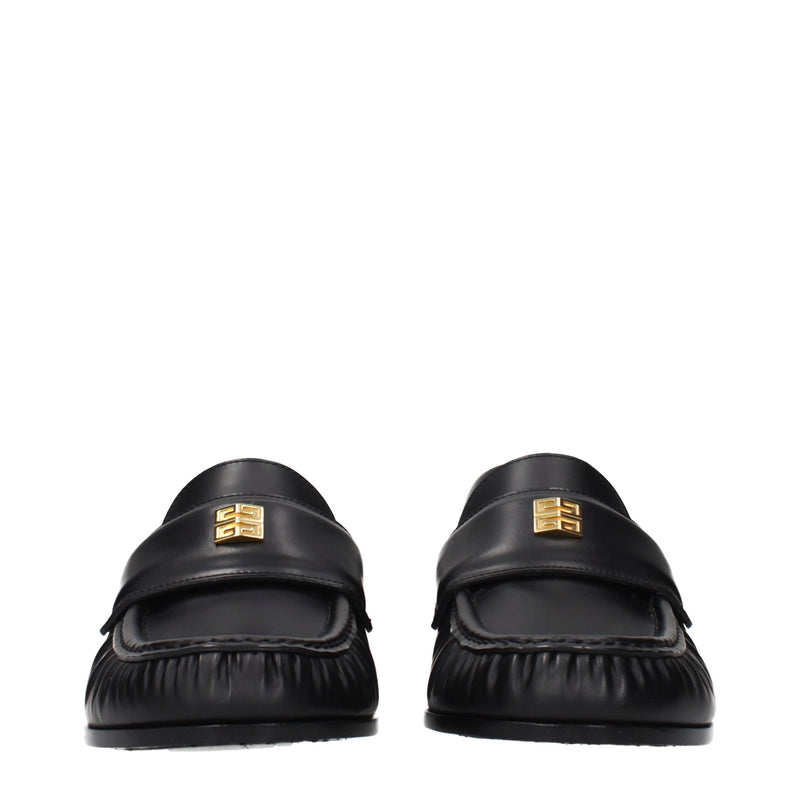 Givenchy Black Leather Slip-On Loafers for Women