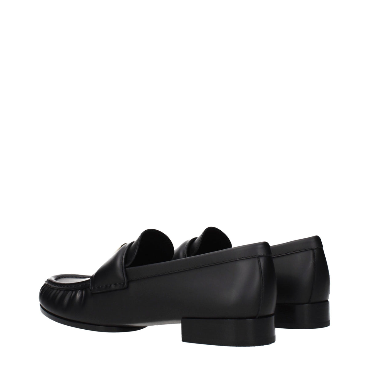Givenchy Black Leather Slip-On Loafers for Women