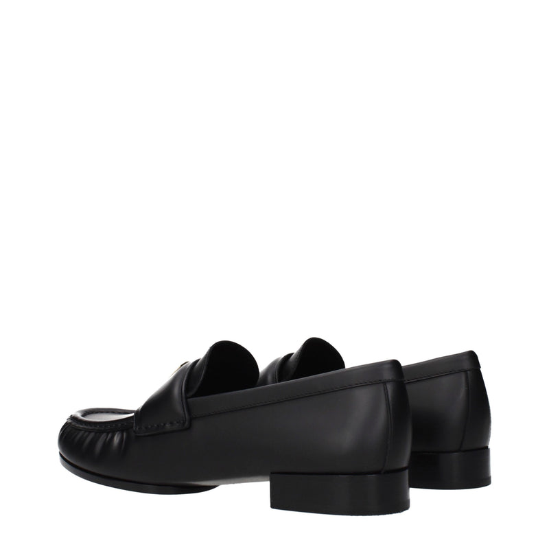 Givenchy Black Leather Slip-On Loafers for Women