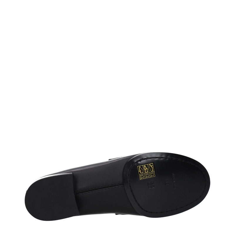 Givenchy Black Leather Slip-On Loafers for Women
