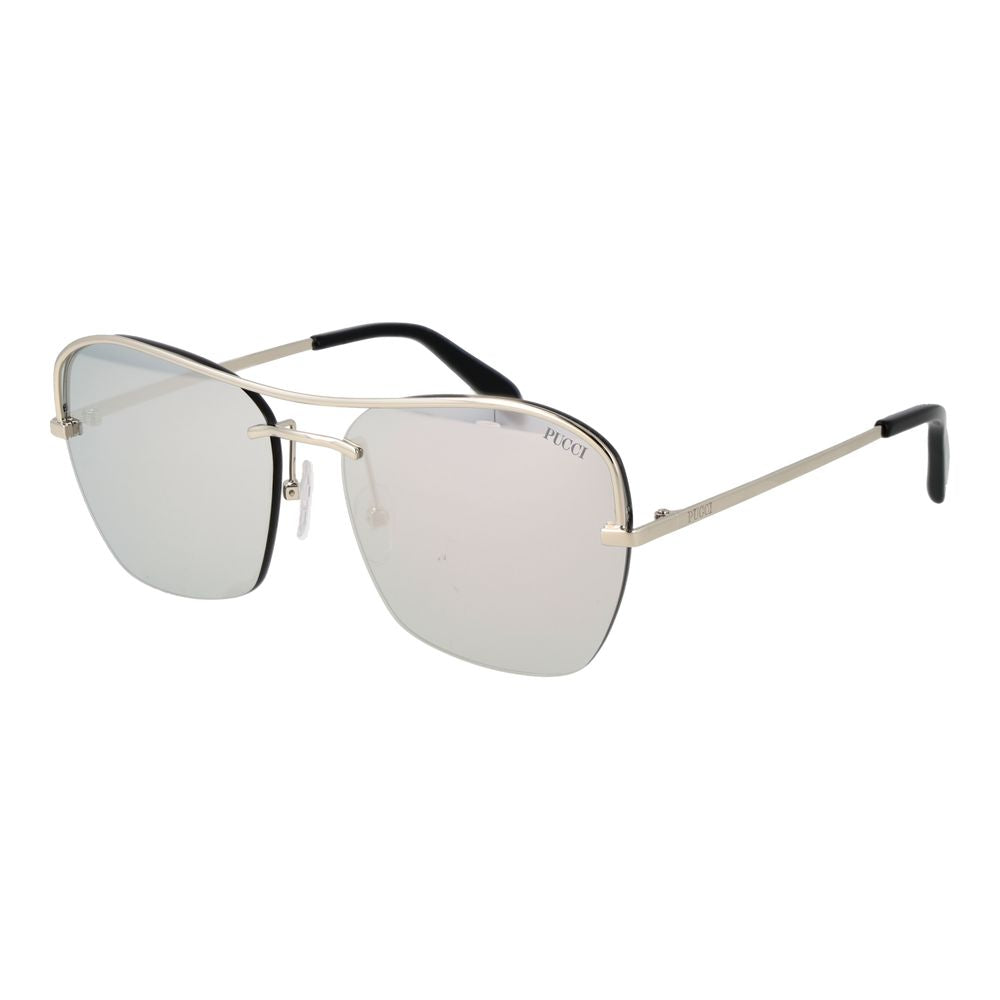 Emilio Pucci Silver Metal Sunglasses - Stylish Half-Rim Design
