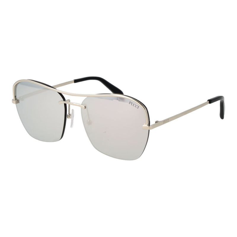 Emilio Pucci Lunettes de soleil en métal argenté - Design élégant à demi-monture
