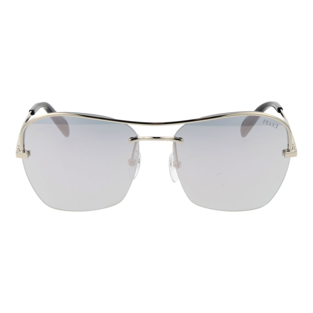 Emilio Pucci Silver Metal Sunglasses - Stylish Half-Rim Design