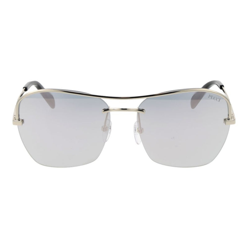 Emilio Pucci Lunettes de soleil en métal argenté - Design élégant à demi-monture