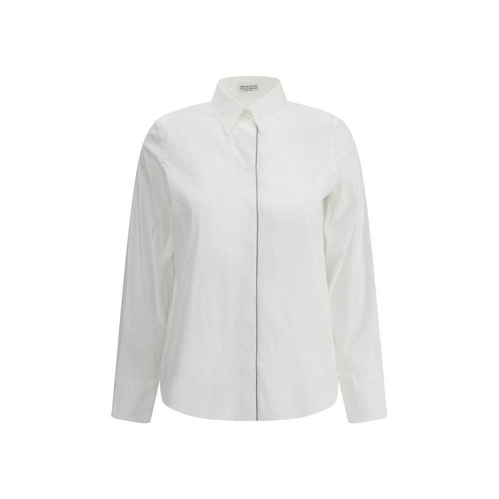 Brunello Cucinelli Chemise en Coton Blanche - Élégante et Intemporelle
