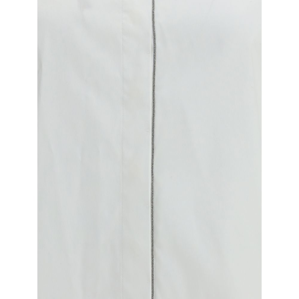 Brunello Cucinelli Chemise en Coton Blanche - Élégante et Intemporelle