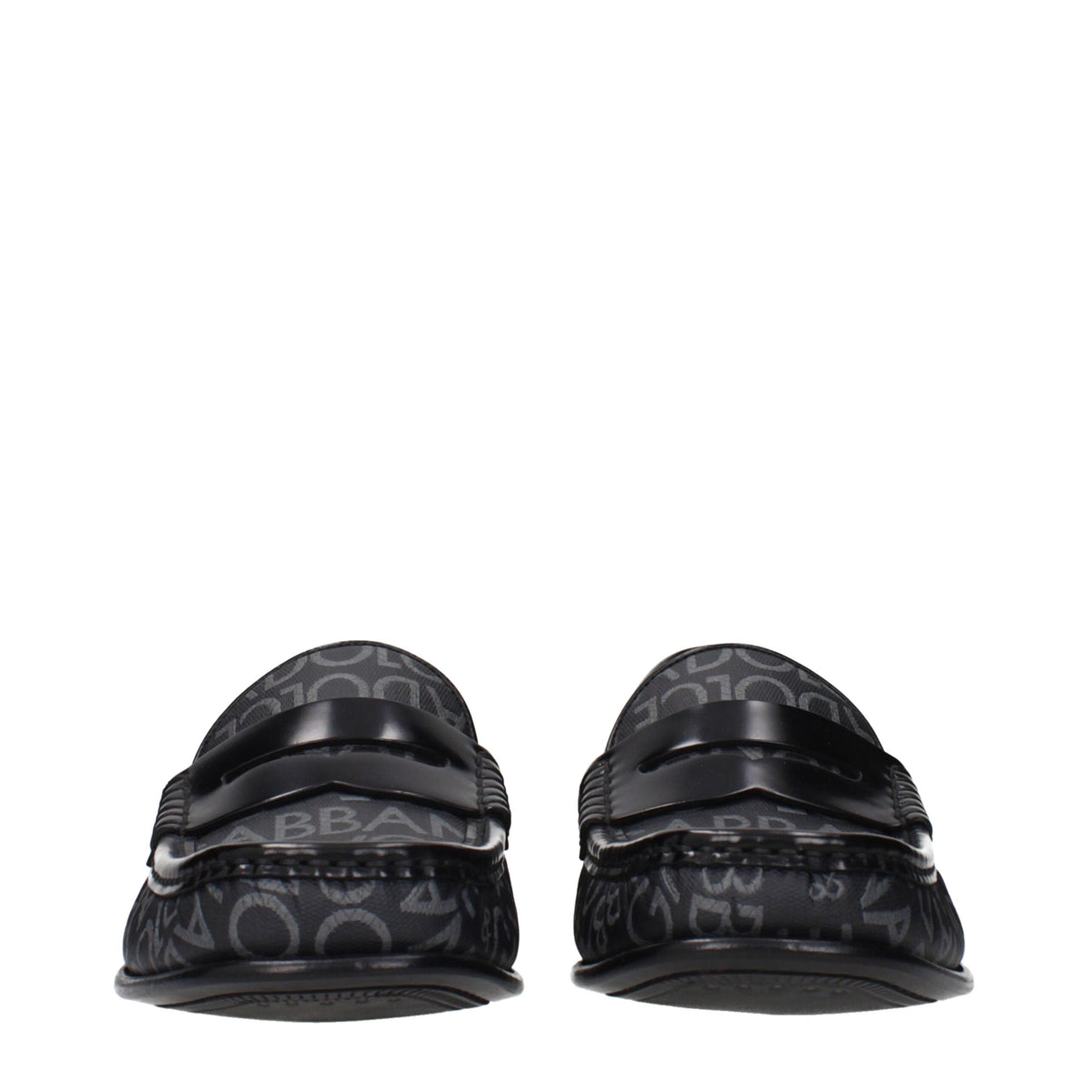 Dolce & Gabbana Black Fabric Slip-On Loafers for Men