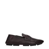 Dolce & Gabbana Brown Leather Slip-On Loafers for Men