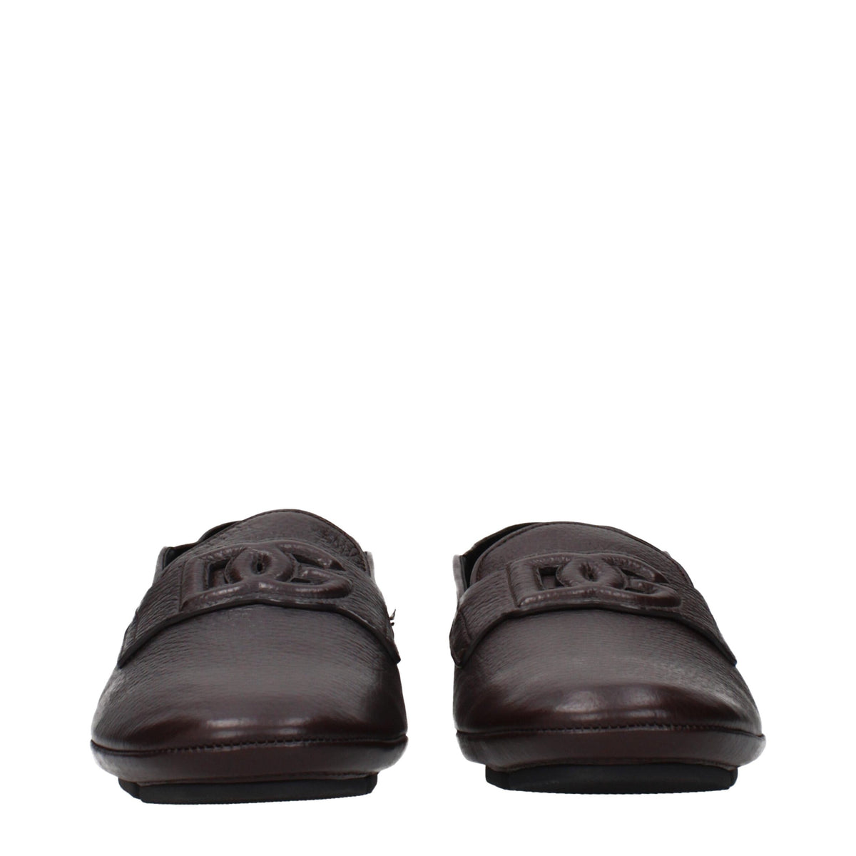 Dolce & Gabbana Brown Leather Slip-On Loafers for Men