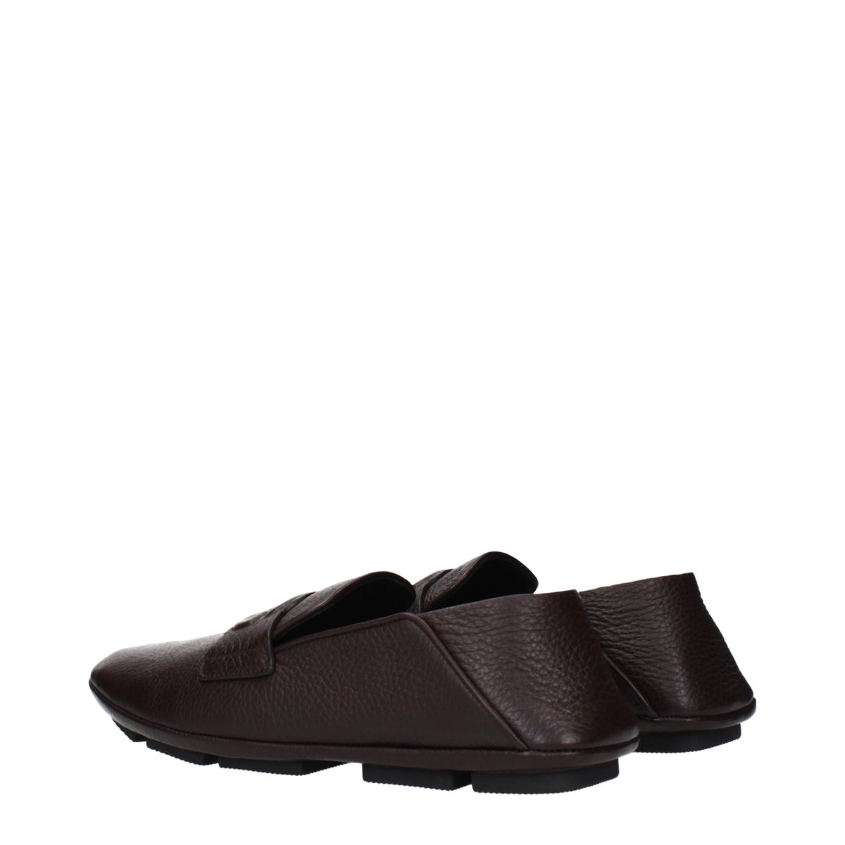 Dolce & Gabbana Brown Leather Slip-On Loafers for Men