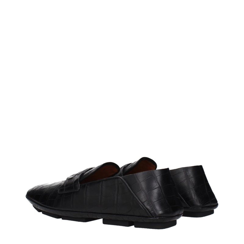 Dolce & Gabbana Black Leather Slip-On Loafers for Men
