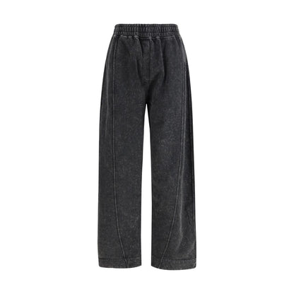 Ganni Black Cotton Casual Pants