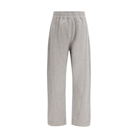 Pantalon décontracté en coton gris Ganni
