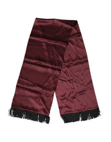 Foulard en Soie Satin Frangé Maroon Dolce & Gabbana