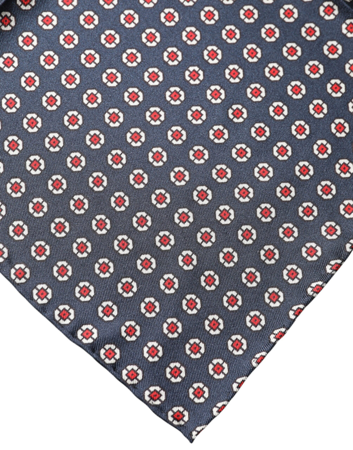 Foulard carré en soie à motifs bleus Dolce &amp; Gabbana 