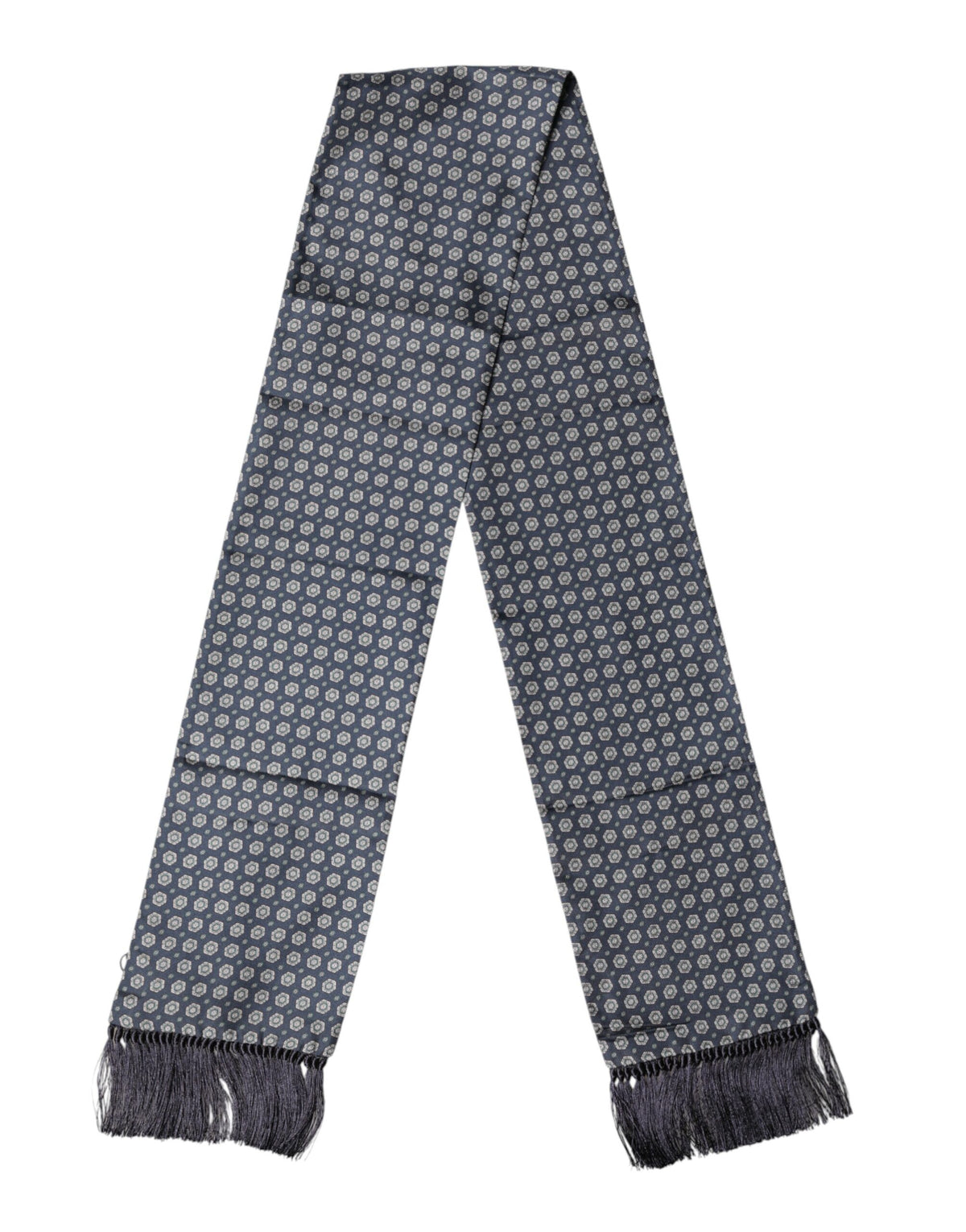 Foulard Dolce &amp; Gabbana à franges bleues à motifs 