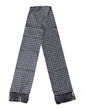 Dolce & Gabbana Blue Patterned Fringes Neck Foulard Scarf