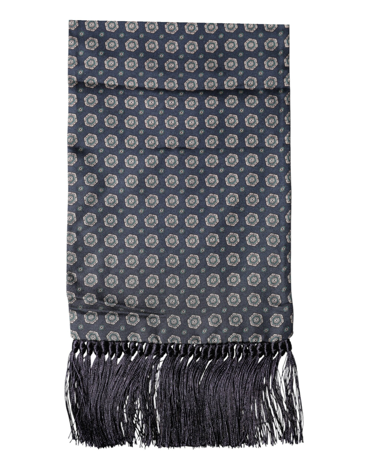 Foulard Dolce &amp; Gabbana à franges bleues à motifs 
