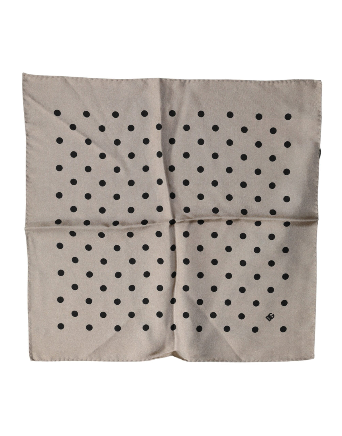 Foulard carré à pois marron Dolce &amp; Gabbana 