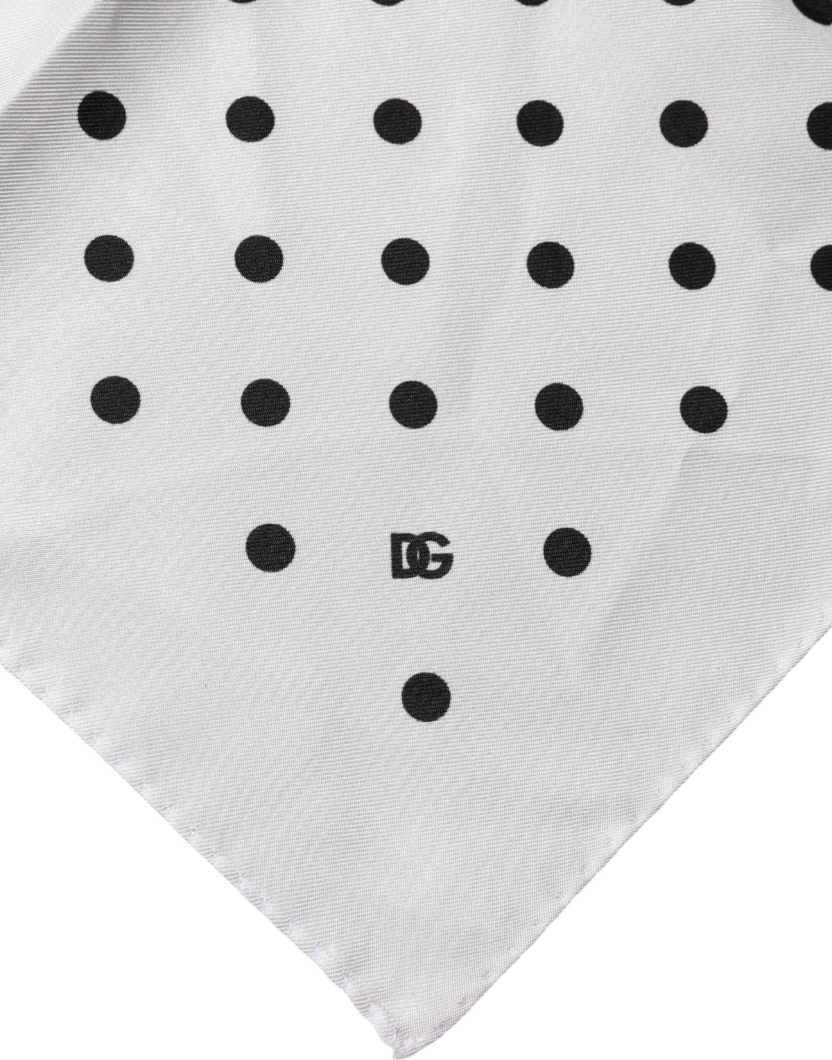 Foulard carré blanc à pois Dolce &amp; Gabbana