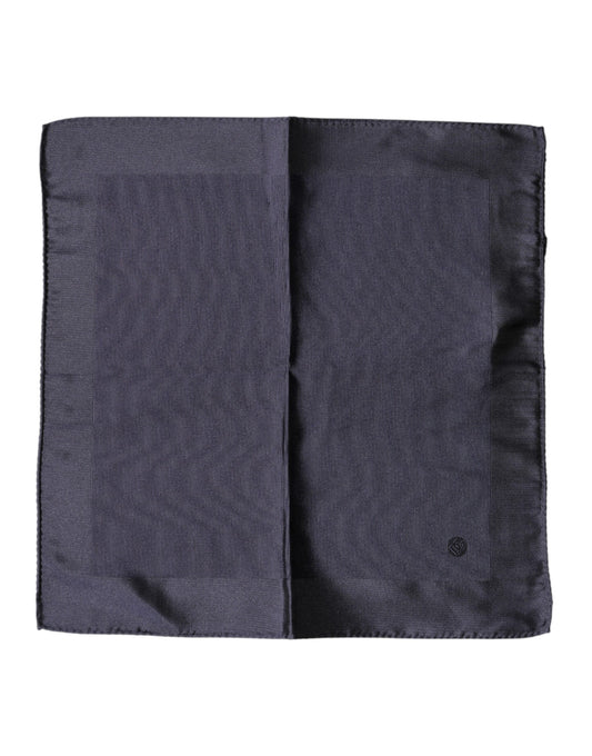 Mouchoir carré en soie bleu à logo Dolce &amp; Gabbana pour homme