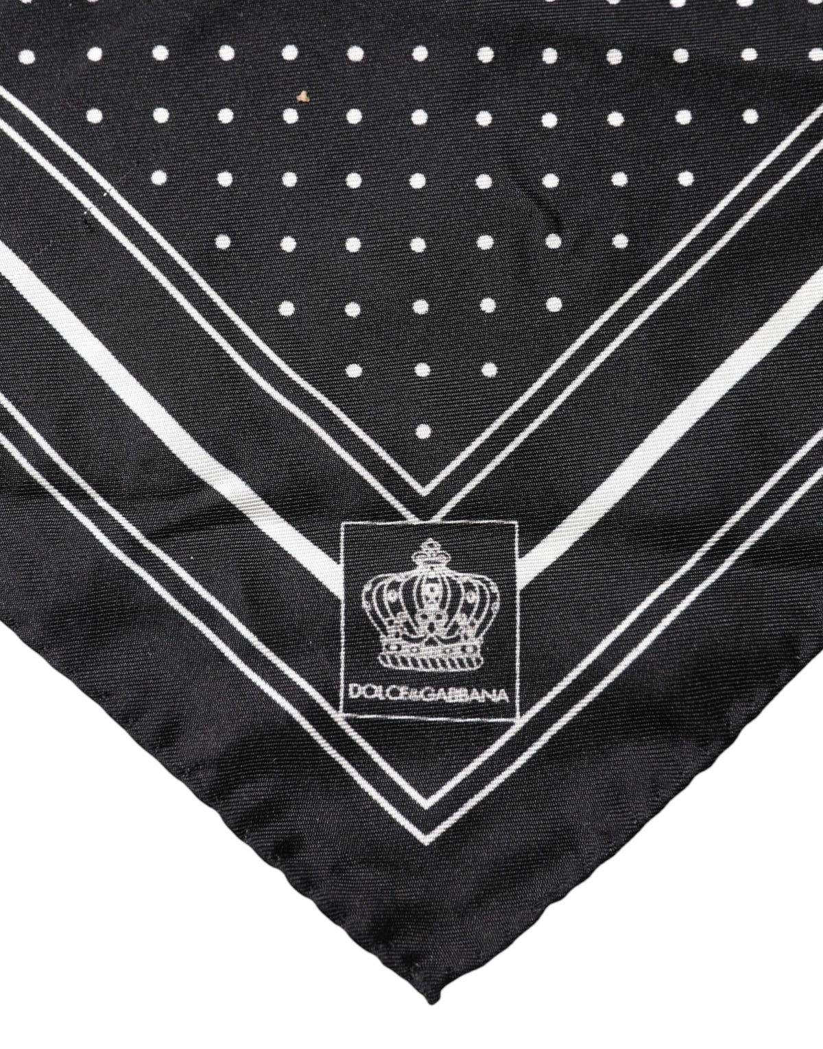 Foulard Dolce &amp; Gabbana noir à pois, mouchoir carré pour homme