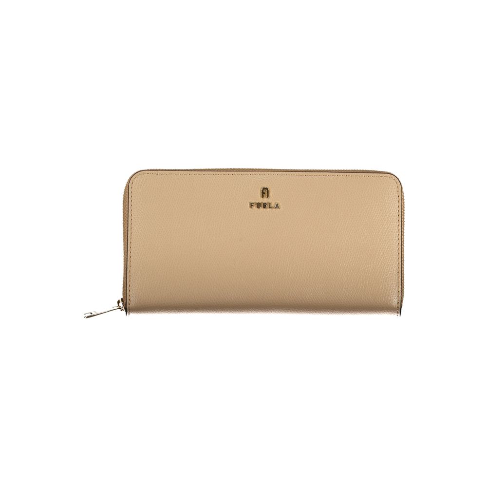 Furla Beige Leather Women Wallet - Élégant et Fonctionnel