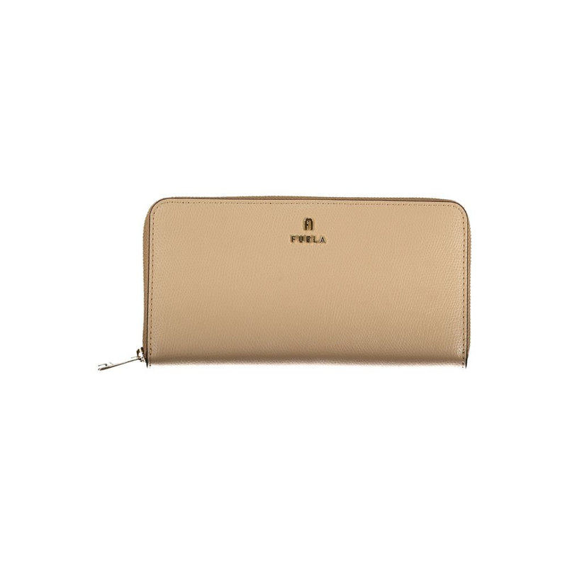 Furla Beige Leather Women Wallet - Élégant et Fonctionnel