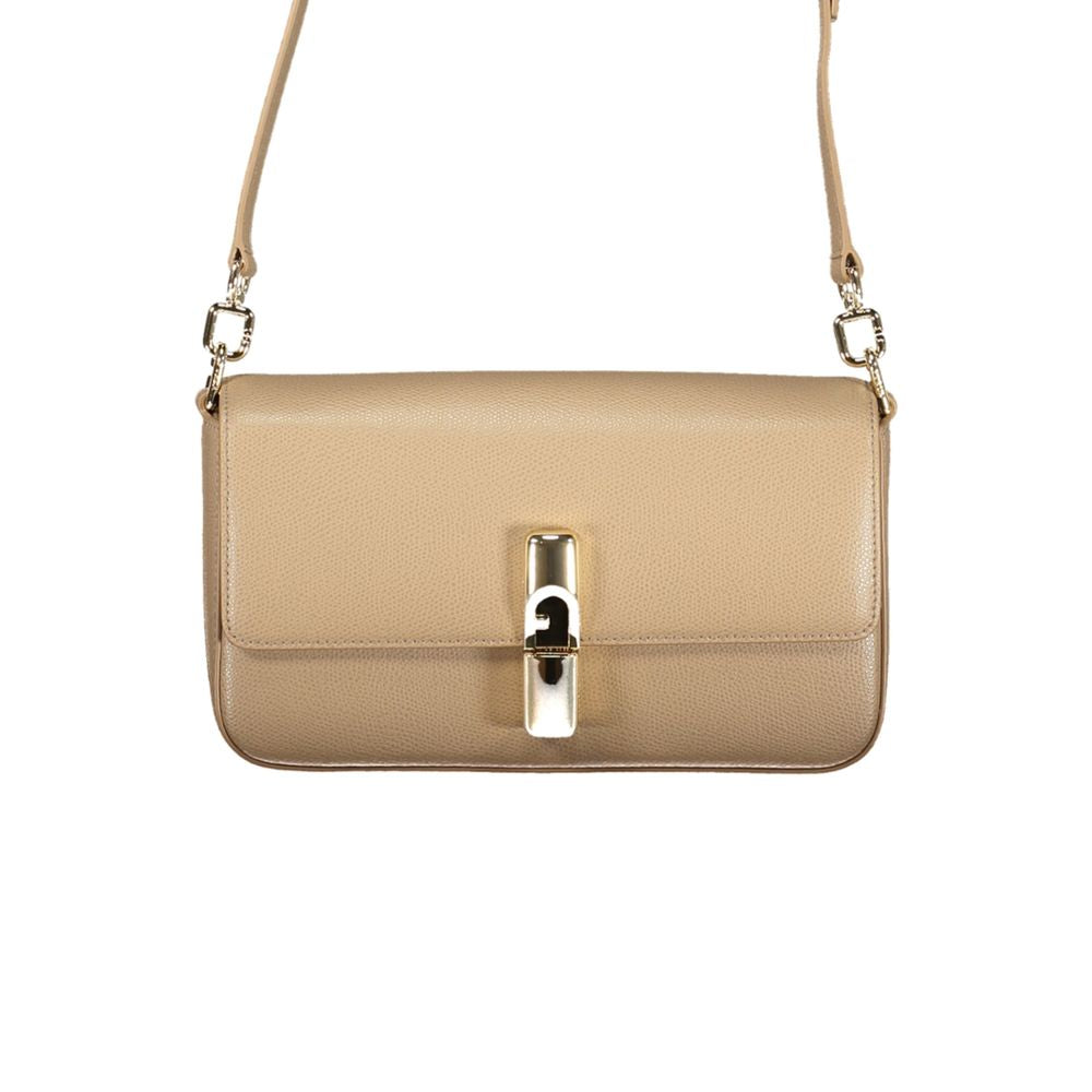 Furla Camelia XL Sac à Bandoulière en Cuir Beige pour Femme