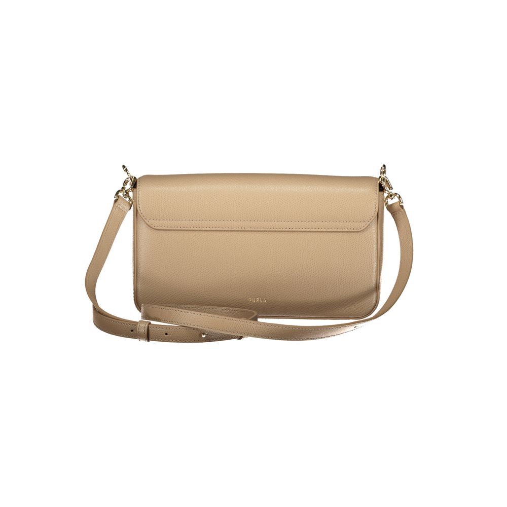 Furla Camelia XL Sac à Bandoulière en Cuir Beige pour Femme