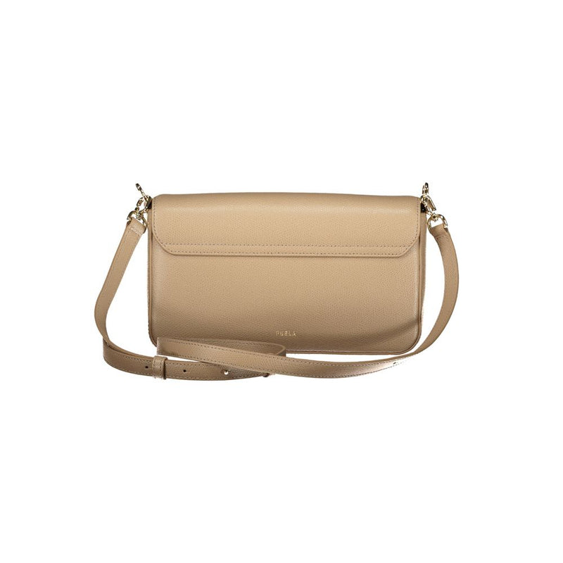 Furla Camelia XL Beige Leather Women's Shoulder Bag