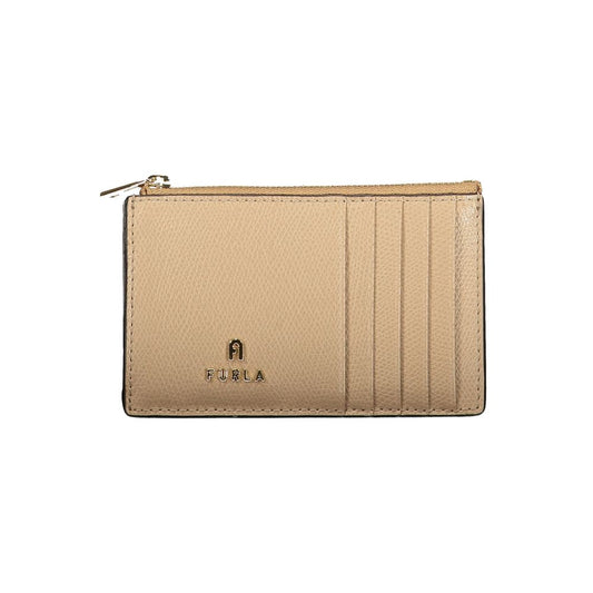 Portefeuille Furla en cuir beige pour femme