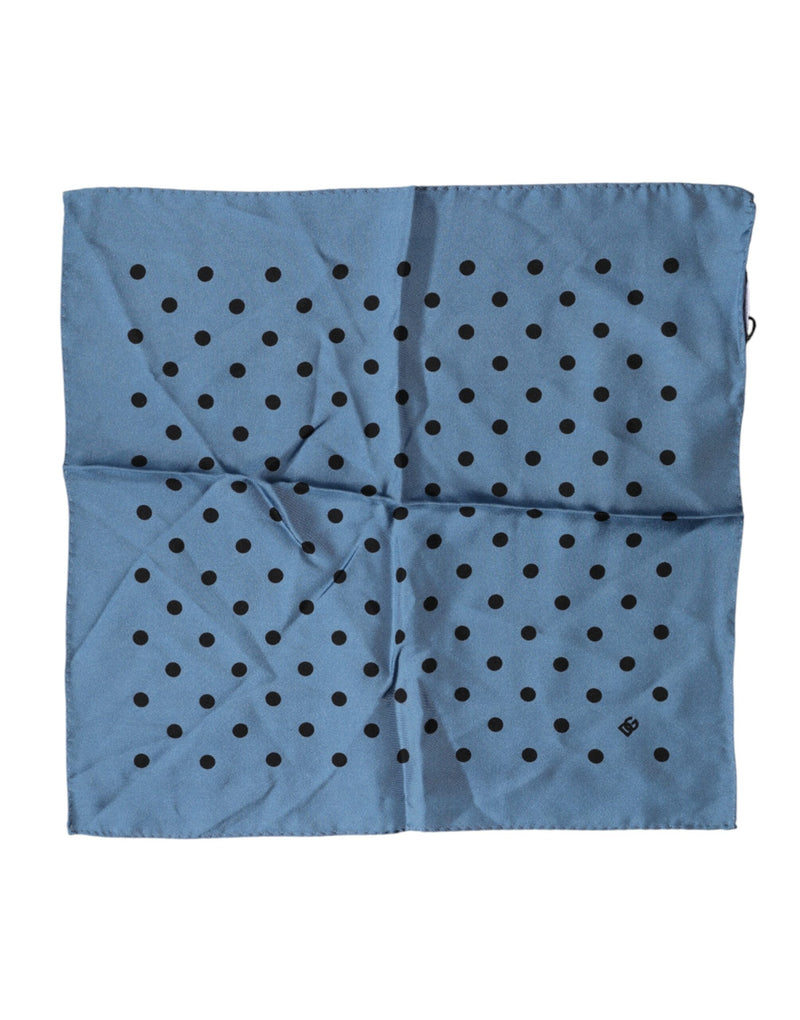 Dolce & Gabbana Blue Polka Dot Square Handkerchief Scarf