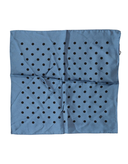 Foulard carré bleu à pois Dolce &amp; Gabbana