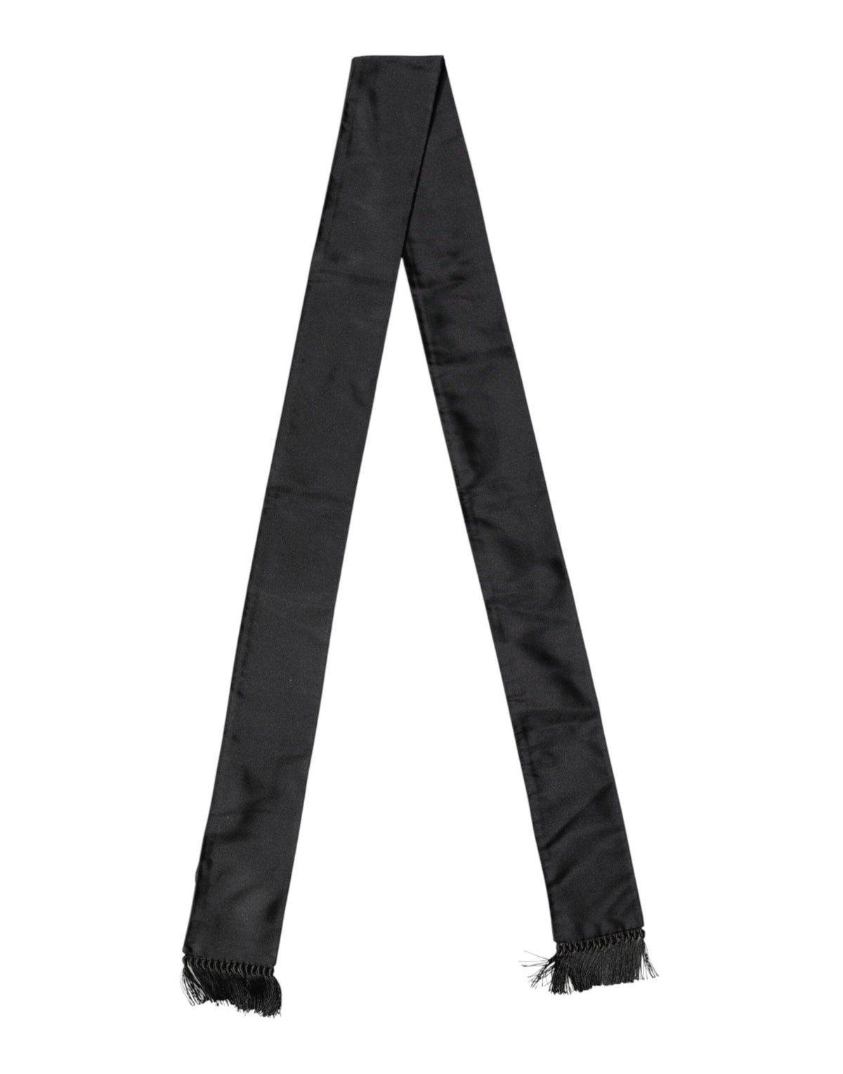 Foulard Dolce &amp; Gabbana en soie noire à franges